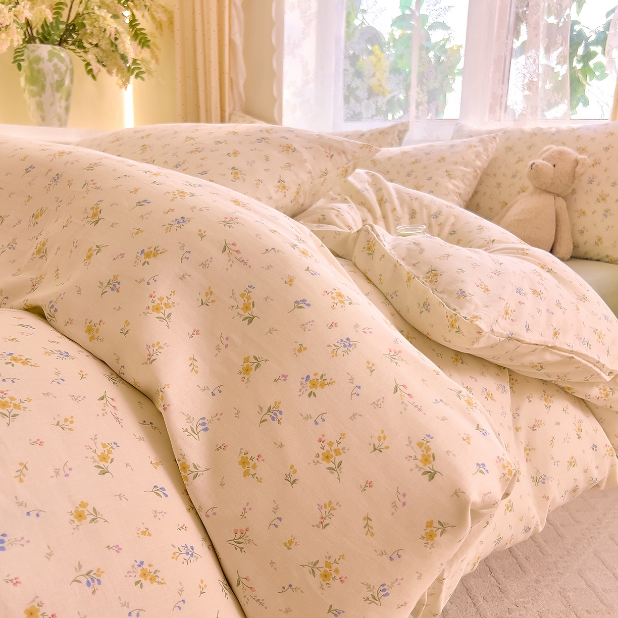 91家纺网 家纺一手货源 找家纺 DoDo 兜兜 2026新款全棉纯棉柔软双层纱套件系列（可定做尺寸） 伊卡