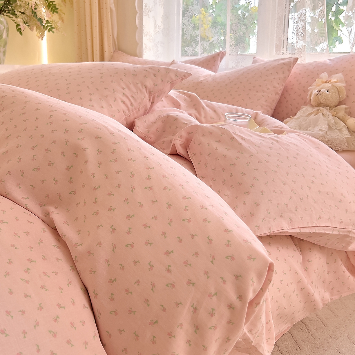 91家纺网 家纺一手货源 找家纺 DoDo 兜兜 2026新款全棉纯棉柔软双层纱套件系列（可定做尺寸） 甜梦