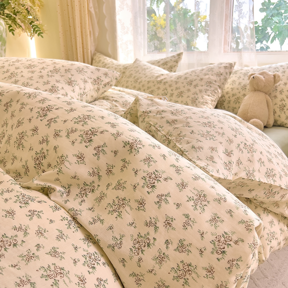 91家纺网 家纺一手货源 找家纺 DoDo 兜兜 2026新款全棉纯棉柔软双层纱套件系列（可定做尺寸） 香草