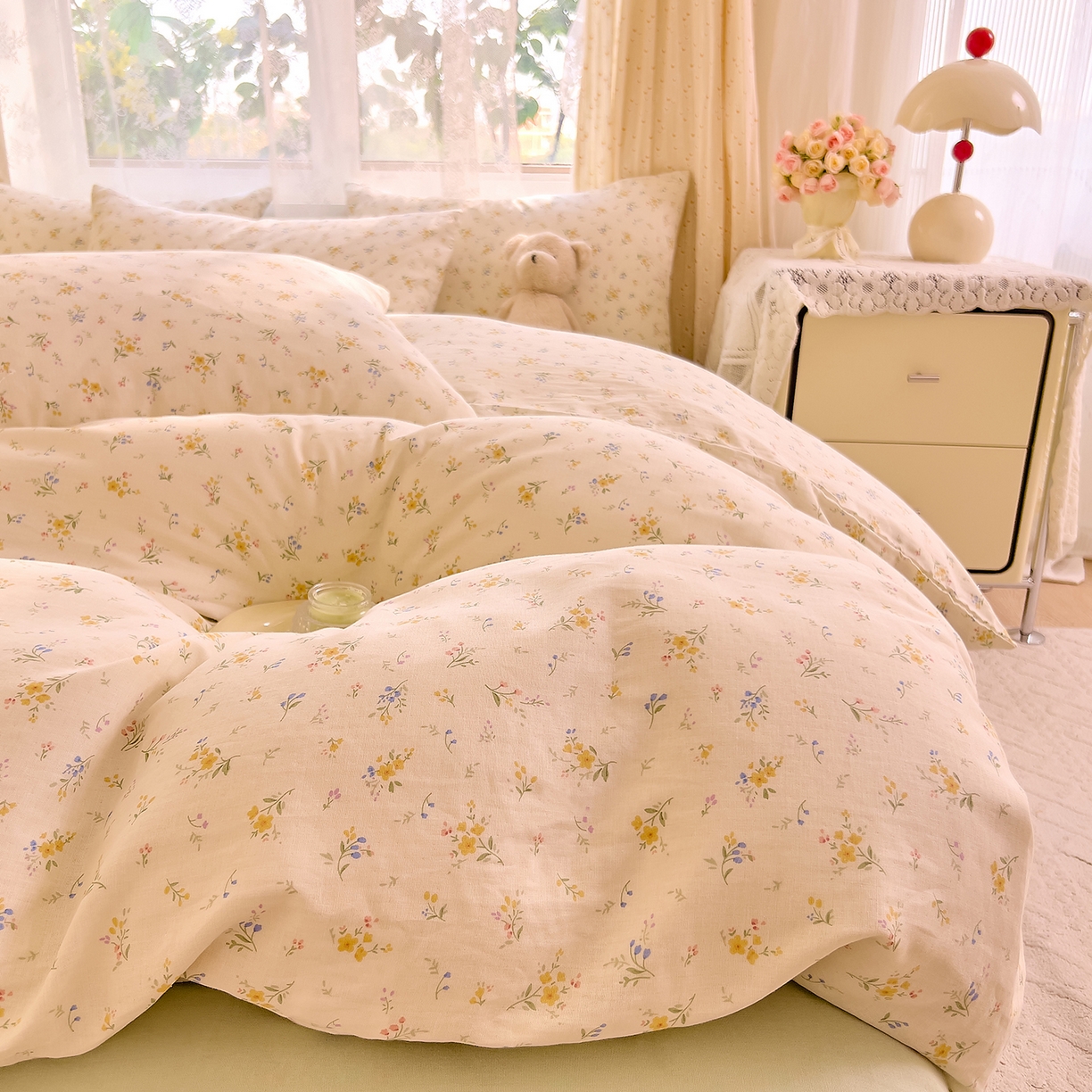 91家纺网 家纺一手货源 找家纺 DoDo 兜兜 2026新款全棉纯棉柔软双层纱套件系列（可定做尺寸） 伊卡