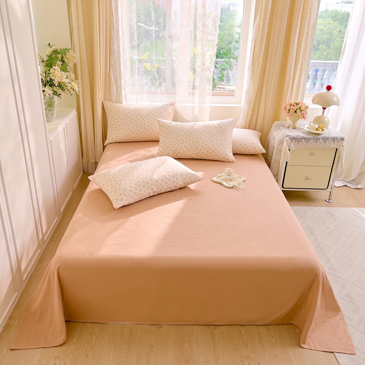 91家纺网 家纺一手货源 找家纺 DoDo 兜兜 2026新款全棉纯棉柔软双层纱套件系列（可定做尺寸） 乔安娜