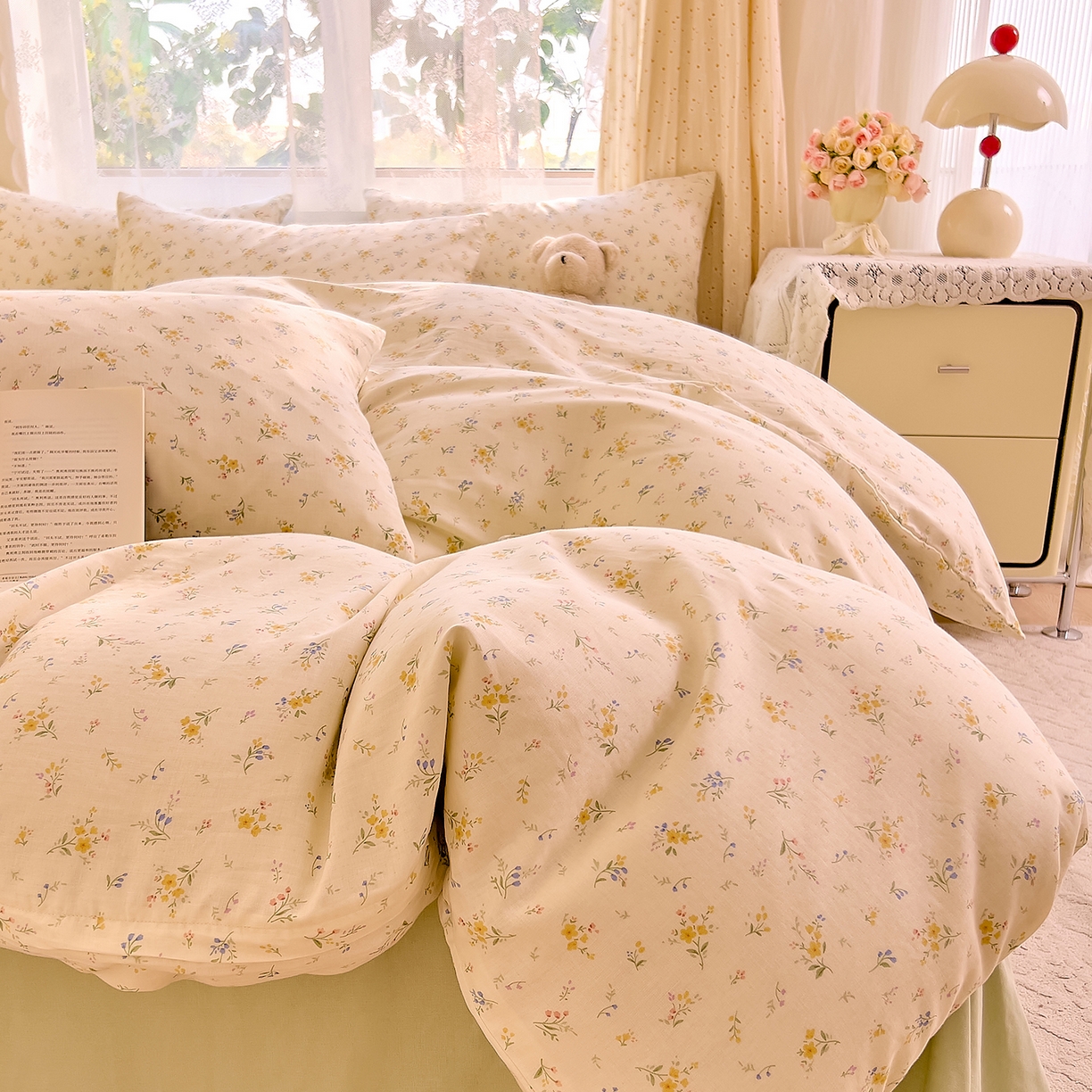 91家纺网 家纺一手货源 找家纺 DoDo 兜兜 2026新款全棉纯棉柔软双层纱套件系列（可定做尺寸） 伊卡