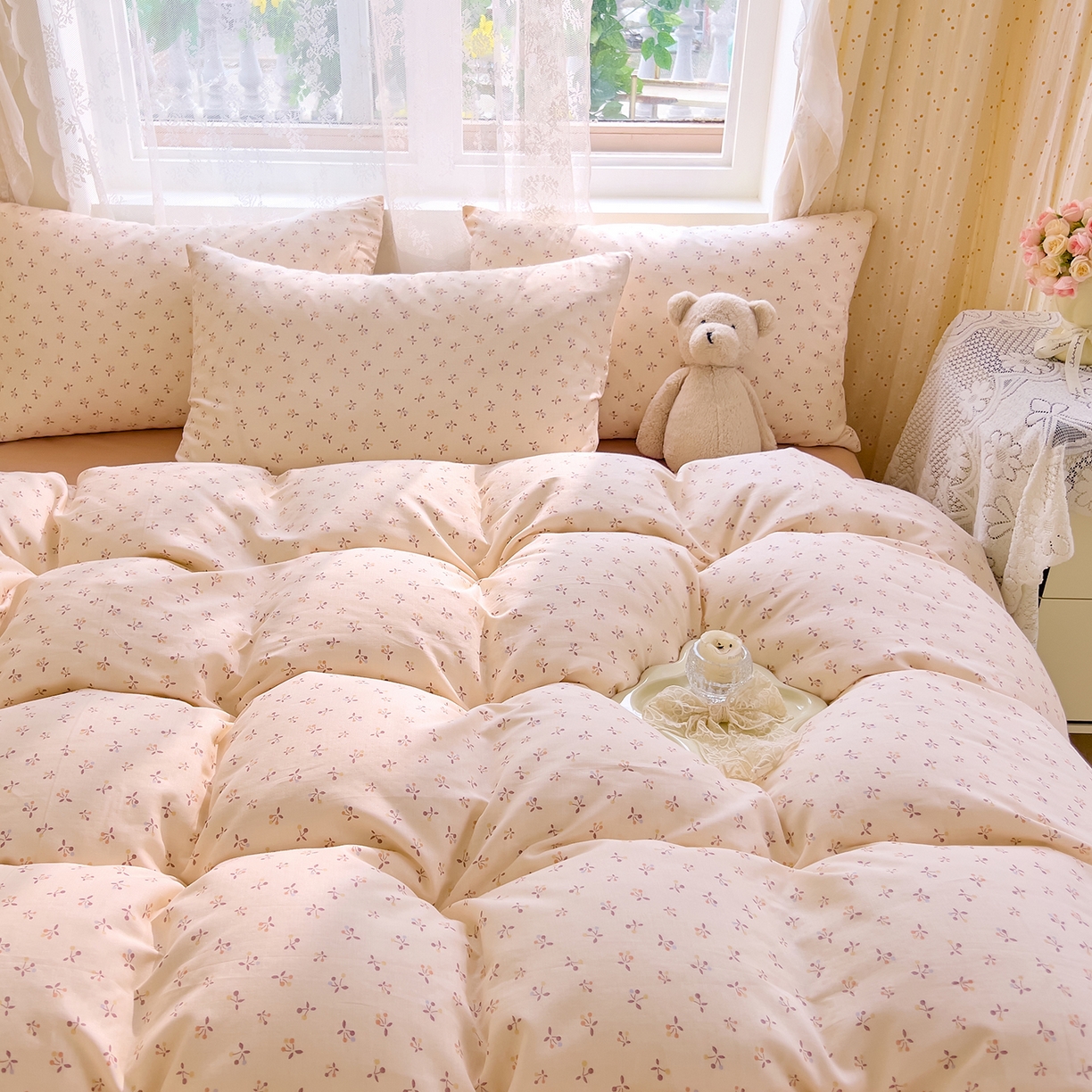 91家纺网 家纺一手货源 找家纺 DoDo 兜兜 2026新款全棉纯棉柔软双层纱套件系列（可定做尺寸） 乔安娜