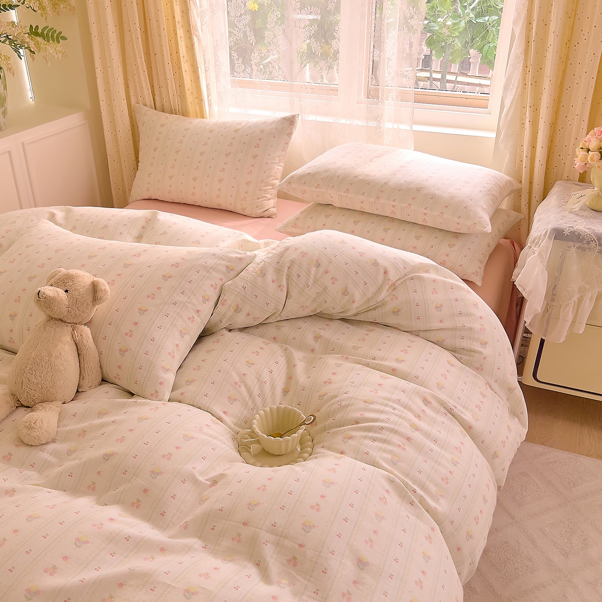 91家纺网 家纺一手货源 找家纺 DoDo 兜兜 2026新款全棉纯棉柔软双层纱套件系列（可定做尺寸） 软芙