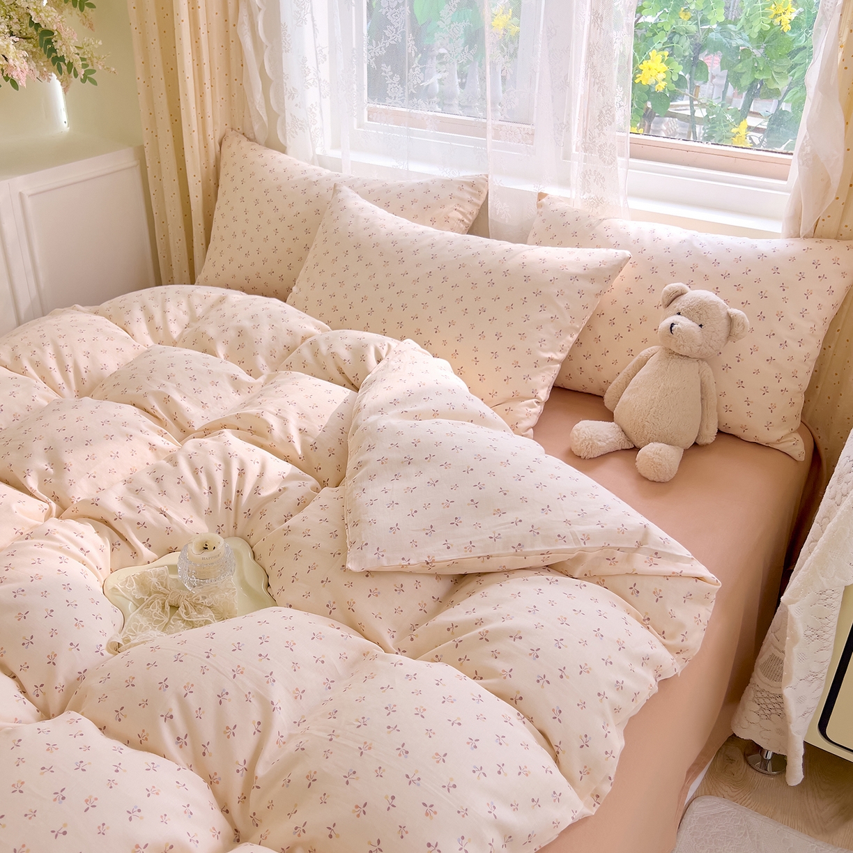 91家纺网 家纺一手货源 找家纺 DoDo 兜兜 2026新款全棉纯棉柔软双层纱套件系列（可定做尺寸） 乔安娜