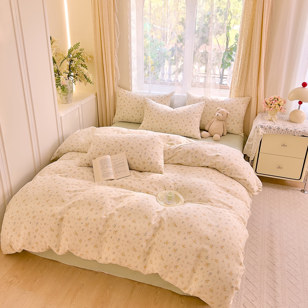 91家纺网 家纺一手货源 找家纺 DoDo 兜兜 2026新款全棉纯棉柔软双层纱套件系列（可定做尺寸） 伊卡