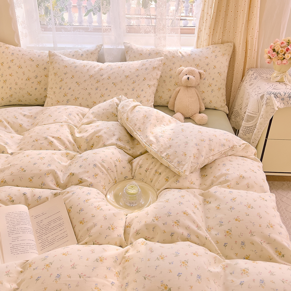 91家纺网 家纺一手货源 找家纺 DoDo 兜兜 2026新款全棉纯棉柔软双层纱套件系列（可定做尺寸） 伊卡