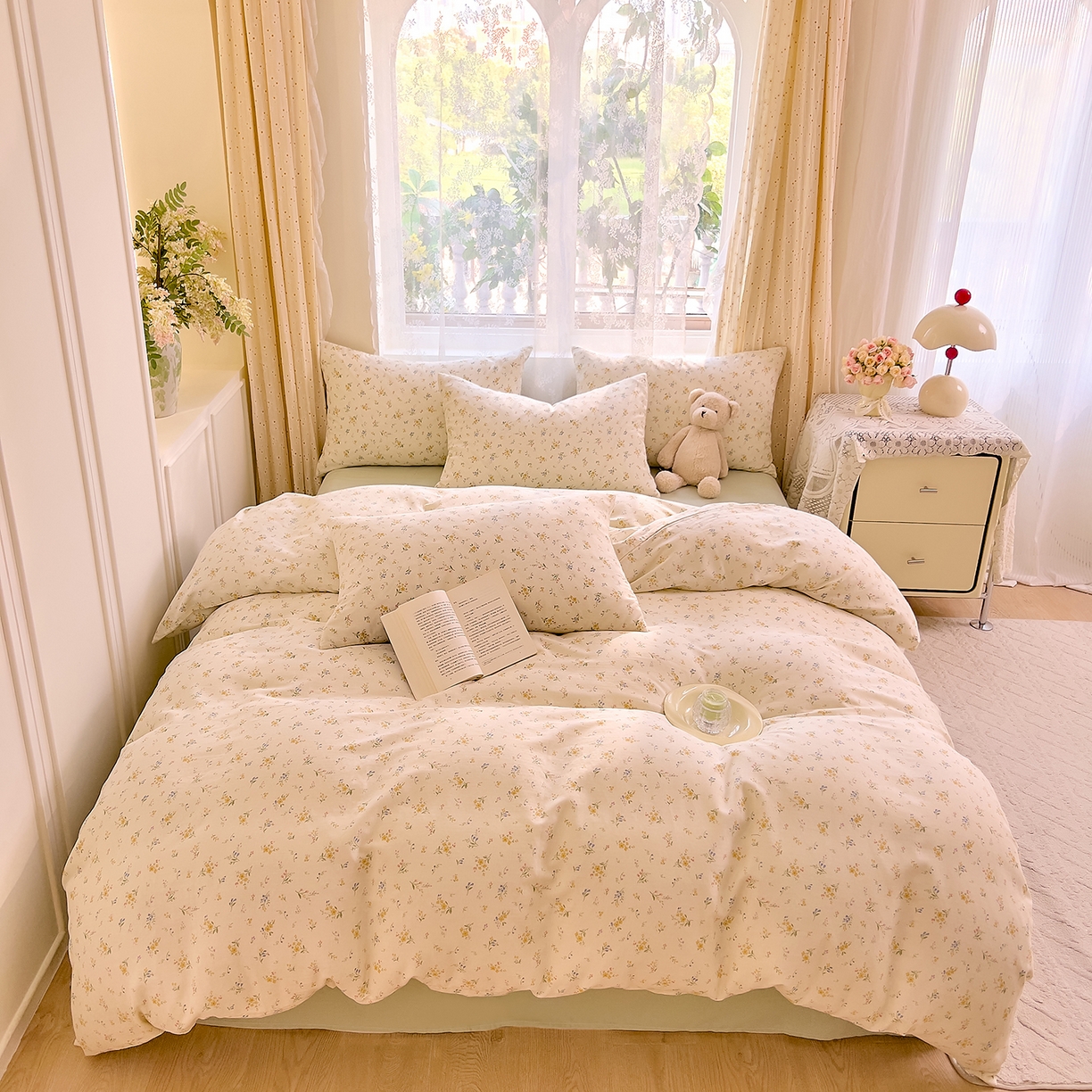 91家纺网 家纺一手货源 找家纺 DoDo 兜兜 2026新款全棉纯棉柔软双层纱套件系列（可定做尺寸） 伊卡