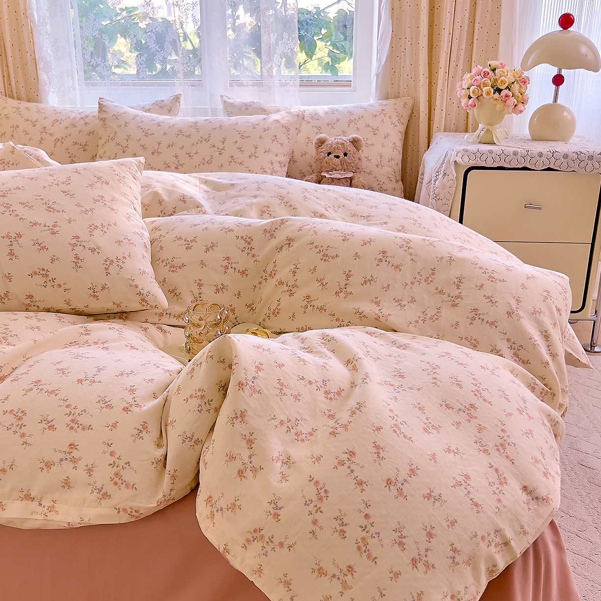 91家纺网 家纺一手货源 找家纺 DoDo 兜兜 2026新款全棉纯棉柔软双层纱套件系列（可定做尺寸） 美娜