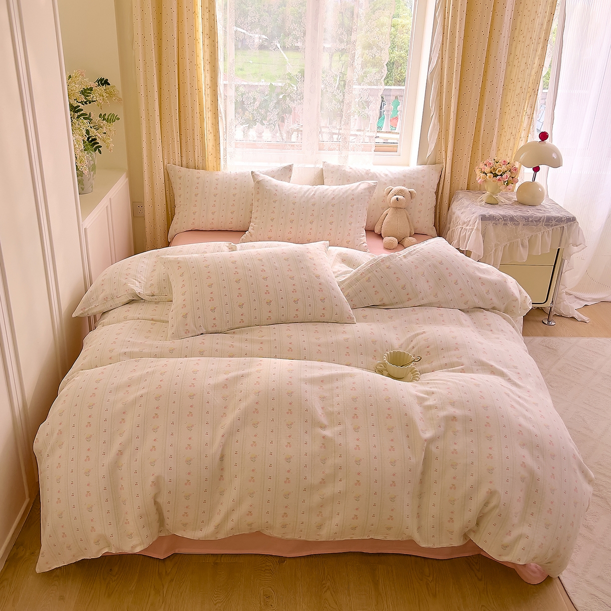 91家纺网 家纺一手货源 找家纺 DoDo 兜兜 2026新款全棉纯棉柔软双层纱套件系列（可定做尺寸） 软芙