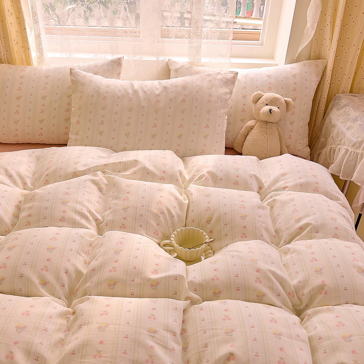 91家纺网 家纺一手货源 找家纺 DoDo 兜兜 2026新款全棉纯棉柔软双层纱套件系列（可定做尺寸） 软芙