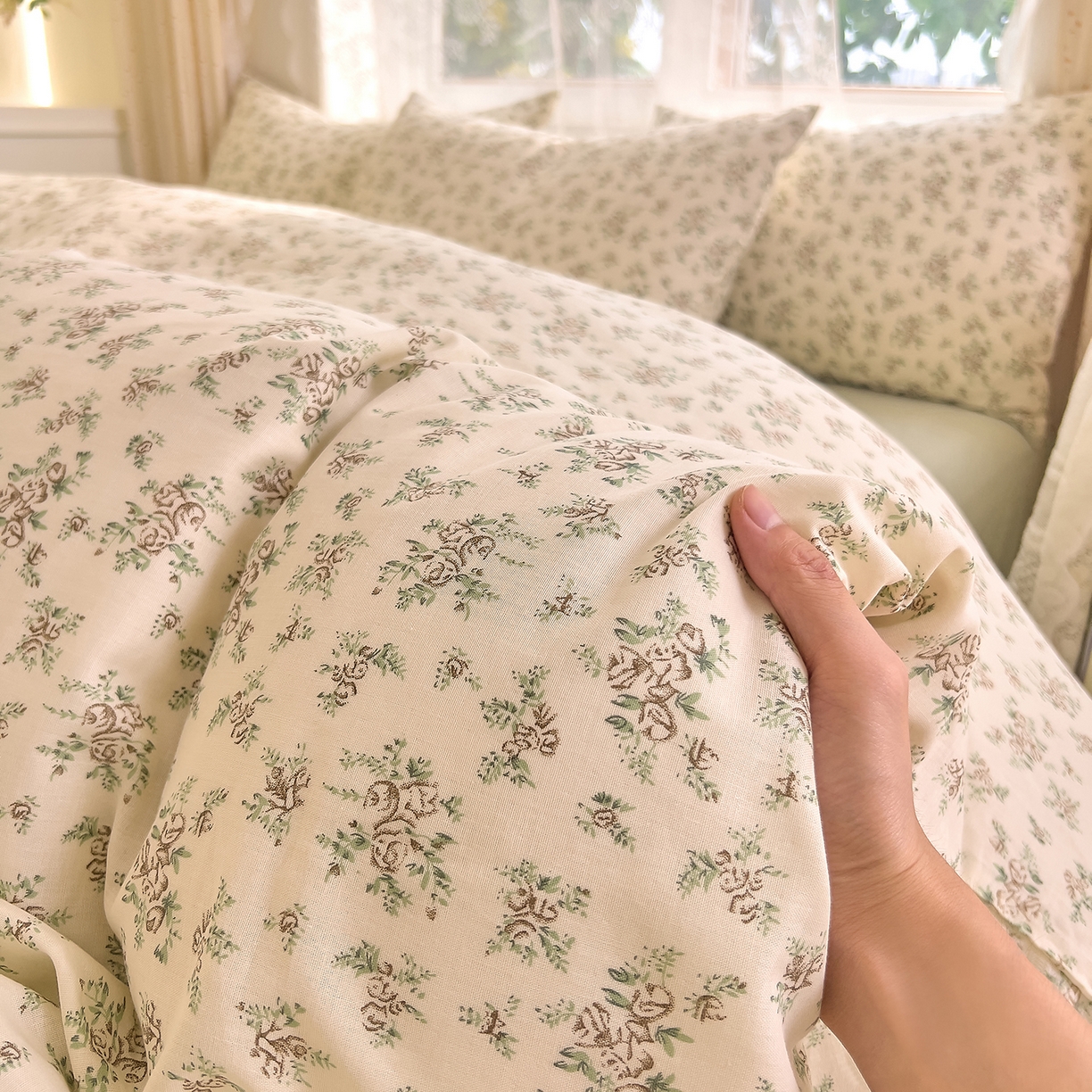 91家纺网 家纺一手货源 找家纺 DoDo 兜兜 2026新款全棉纯棉柔软双层纱套件系列（可定做尺寸） 香草