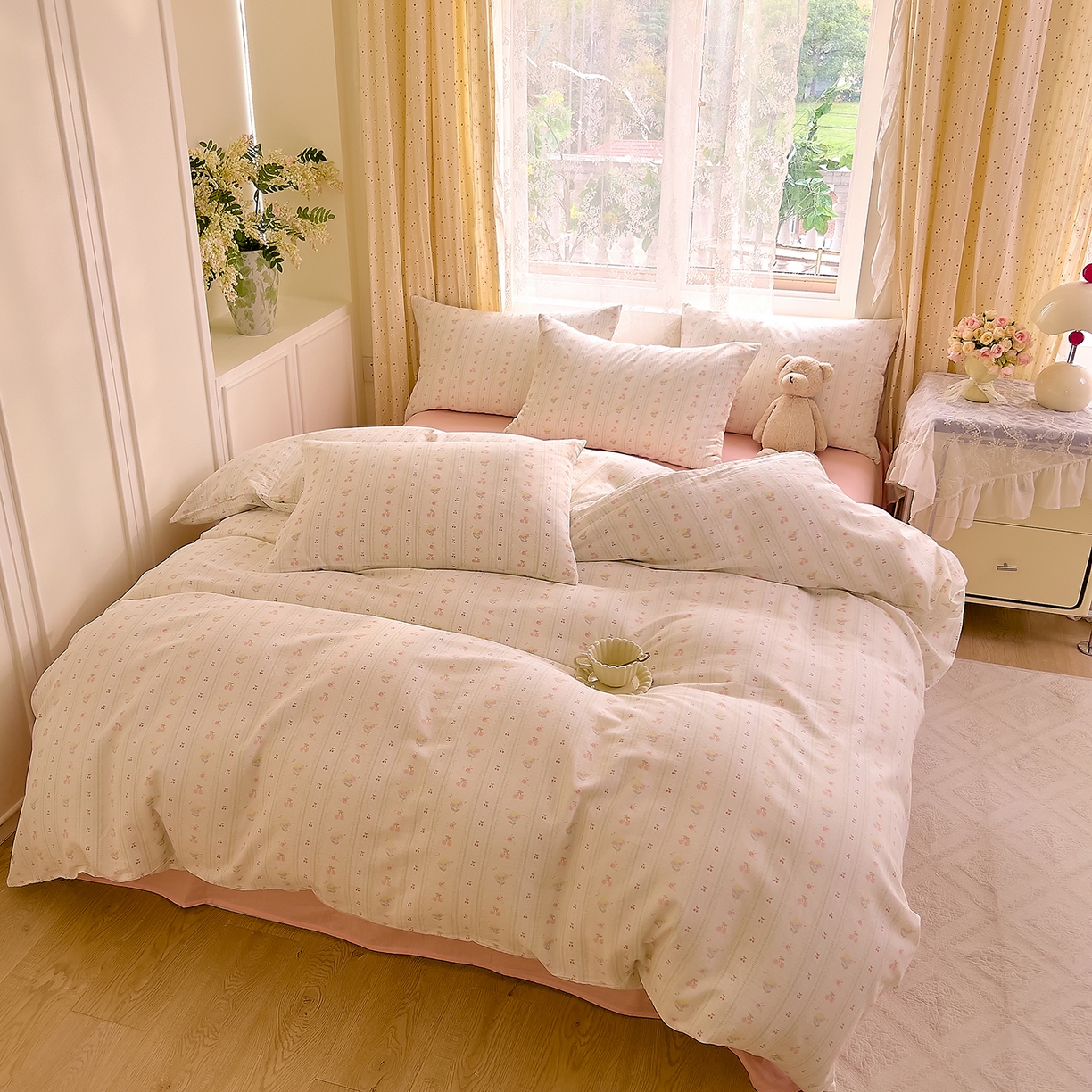 91家纺网 家纺一手货源 找家纺 DoDo 兜兜 2026新款全棉纯棉柔软双层纱套件系列（可定做尺寸） 软芙