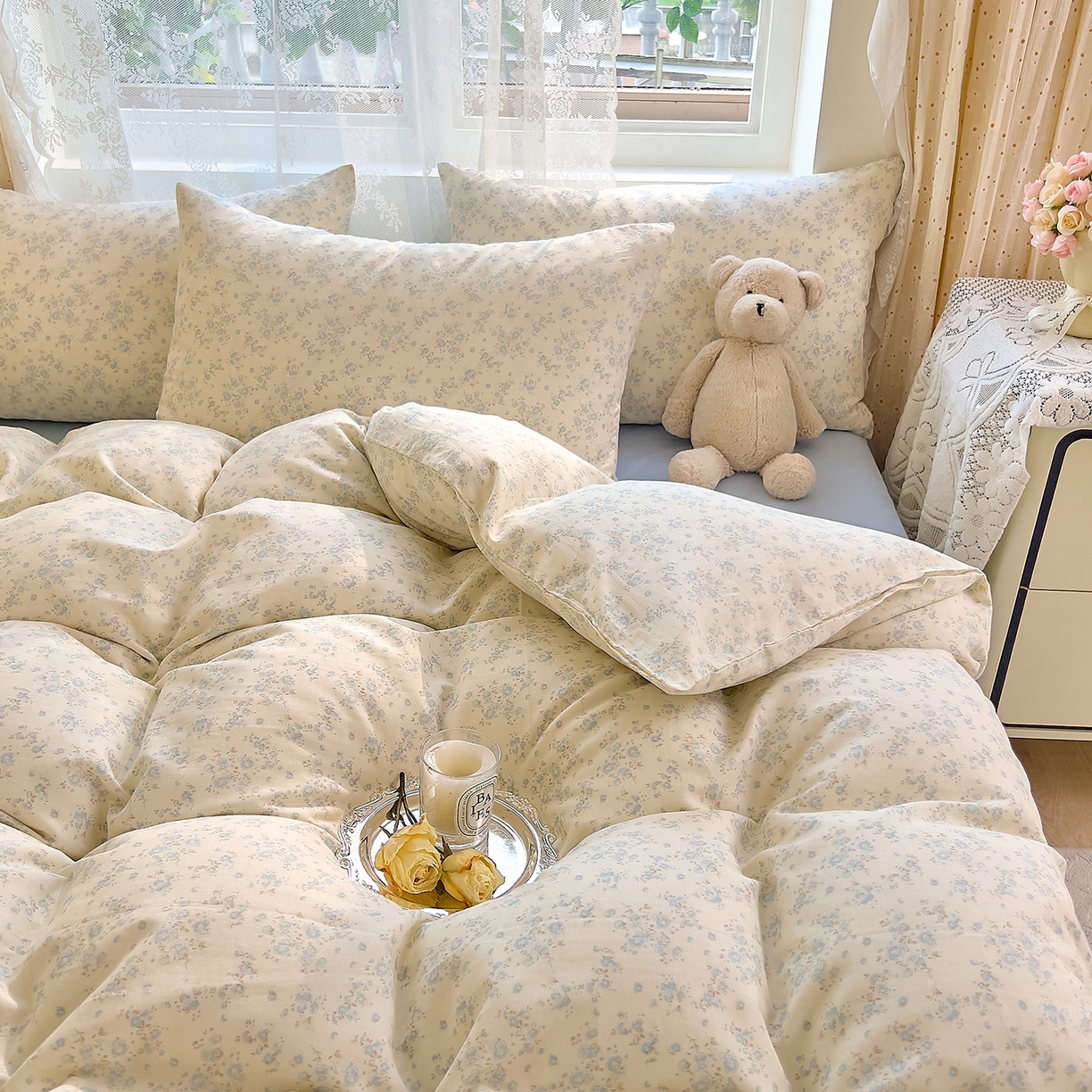 91家纺网 家纺一手货源 找家纺 DoDo 兜兜 2026新款全棉纯棉柔软双层纱套件系列（可定做尺寸） 爱洛伊