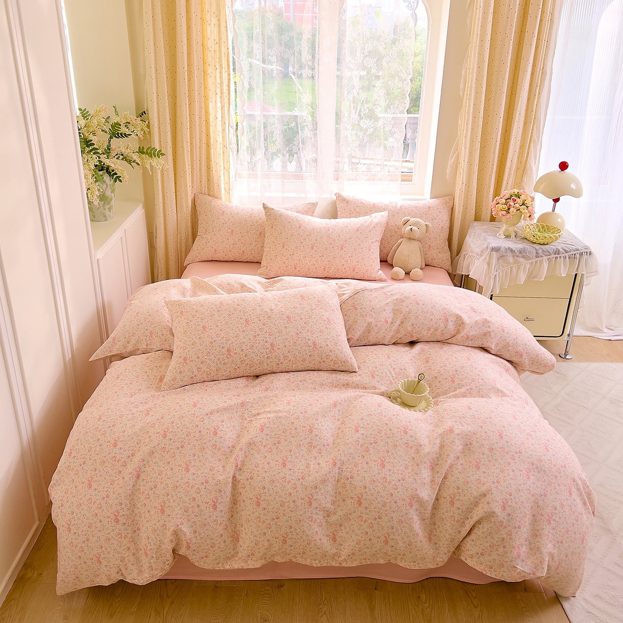 91家纺网 家纺一手货源 找家纺 DoDo 兜兜 2026新款全棉纯棉柔软双层纱套件系列（可定做尺寸） 木兮