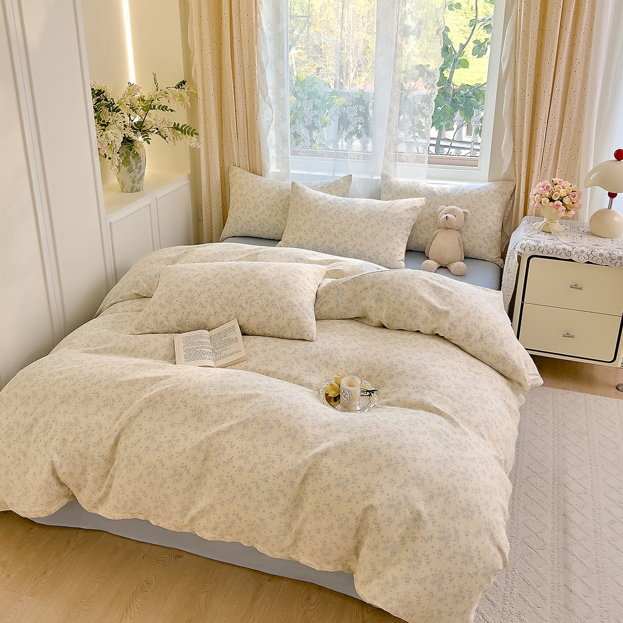 91家纺网 家纺一手货源 找家纺 DoDo 兜兜 2026新款全棉纯棉柔软双层纱套件系列（可定做尺寸） 爱洛伊