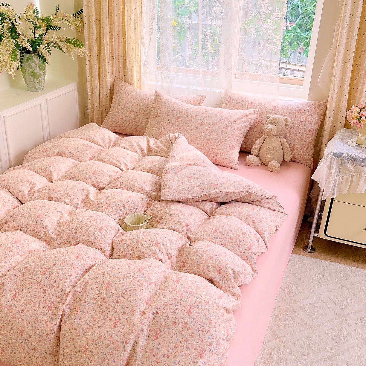 91家纺网 家纺一手货源 找家纺 DoDo 兜兜 2026新款全棉纯棉柔软双层纱套件系列（可定做尺寸） 木兮