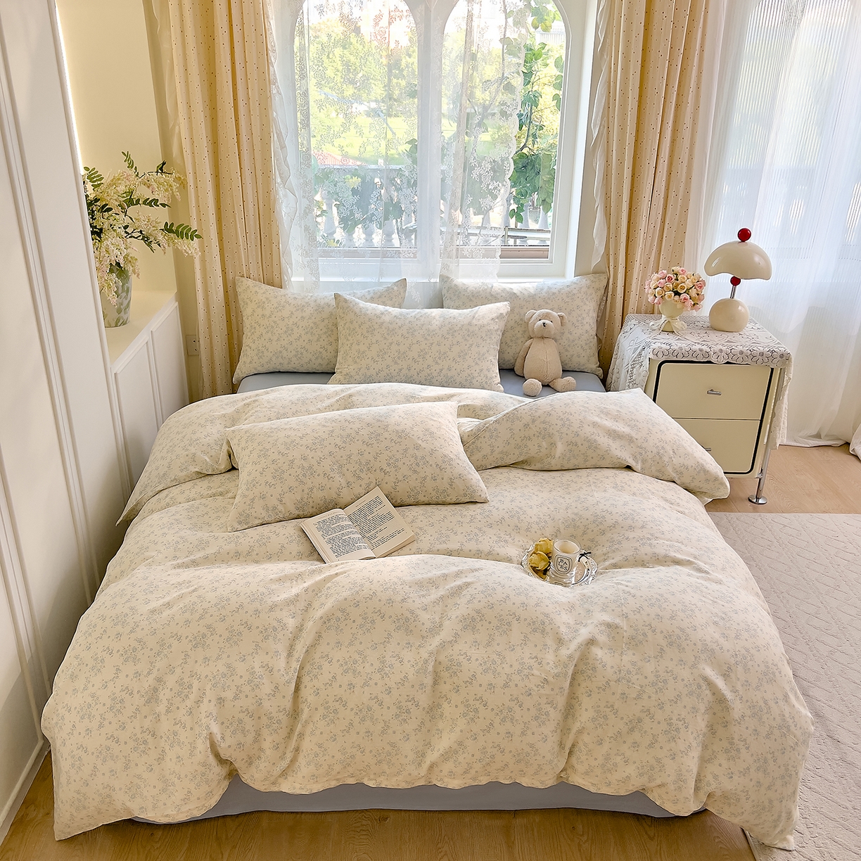 91家纺网 家纺一手货源 找家纺 DoDo 兜兜 2026新款全棉纯棉柔软双层纱套件系列（可定做尺寸） 爱洛伊