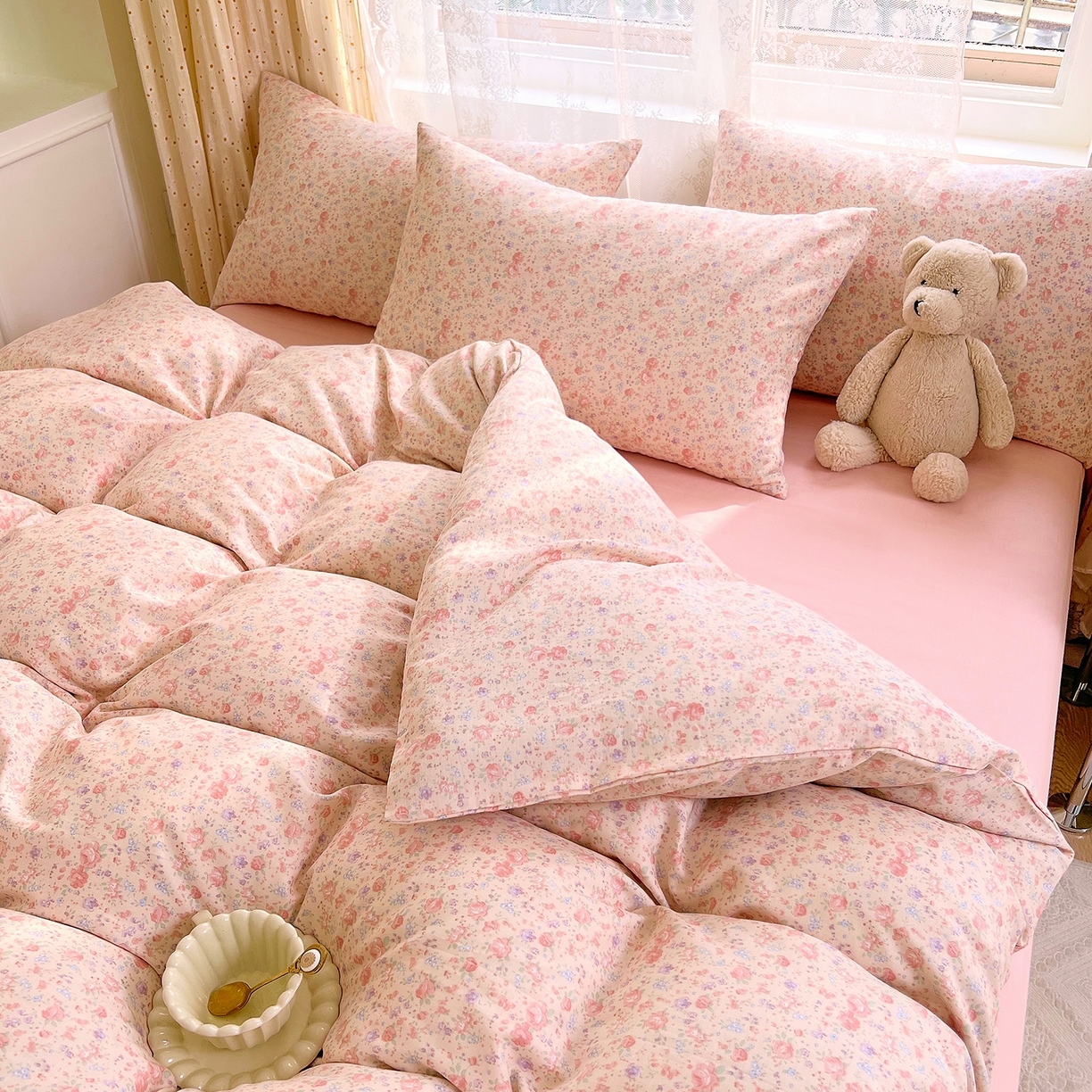 91家纺网 家纺一手货源 找家纺 DoDo 兜兜 2026新款全棉纯棉柔软双层纱套件系列（可定做尺寸） 木兮