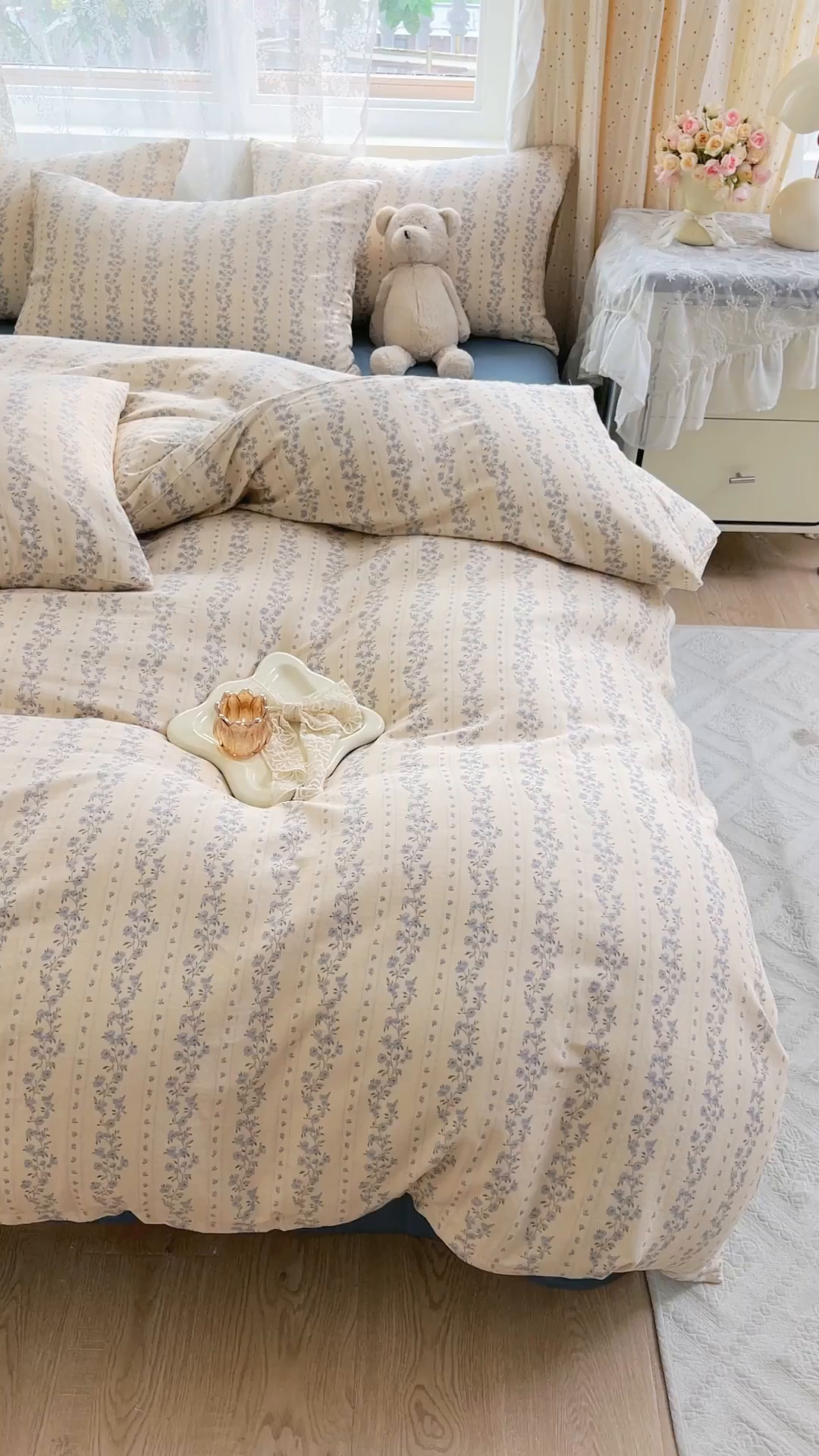 91家纺网 家纺一手货源 找家纺 DoDo 兜兜 2026新款全棉纯棉柔软双层纱套件系列（可定做尺寸） 芷若