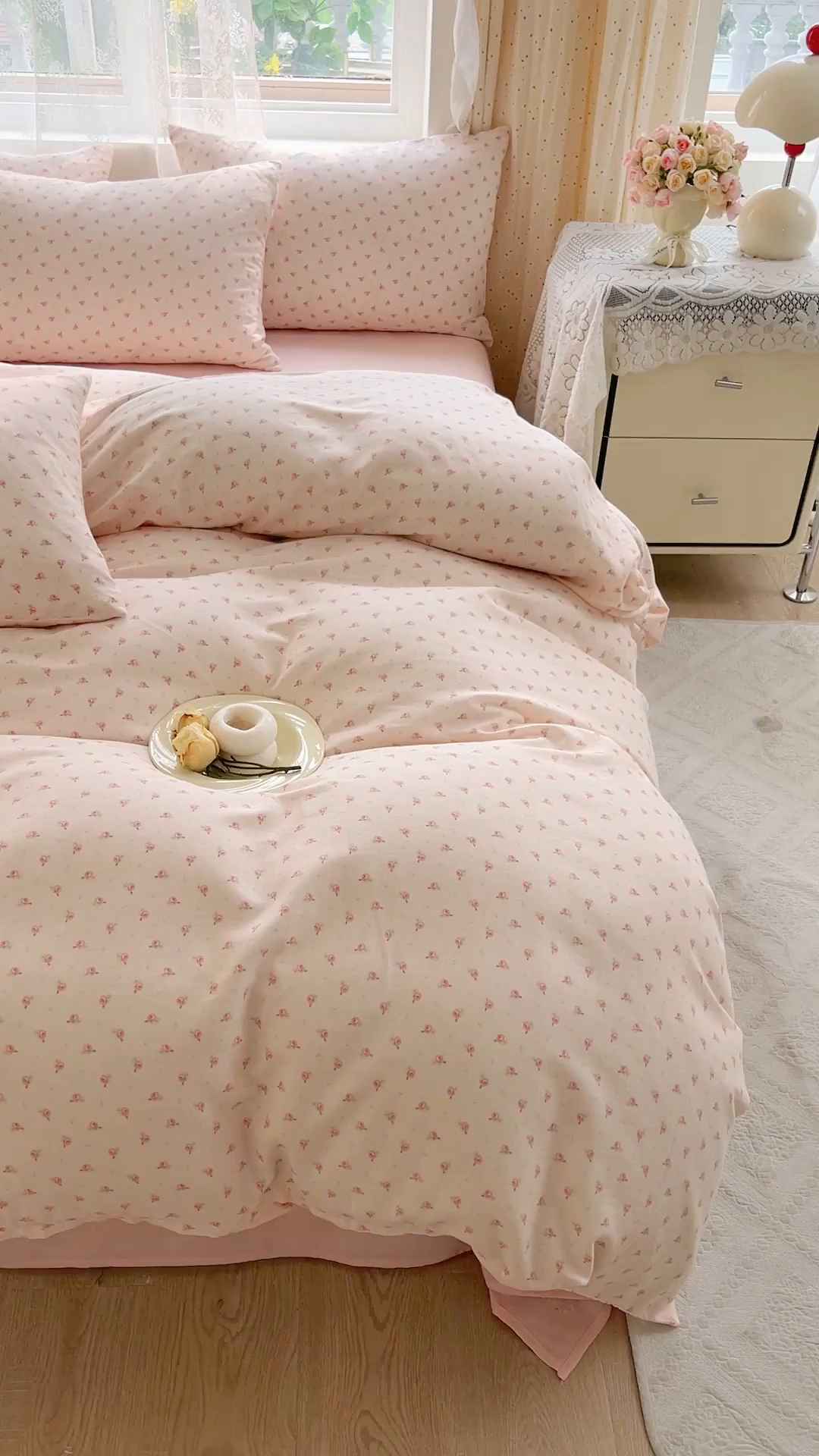 91家纺网 家纺一手货源 找家纺 DoDo 兜兜 2026新款全棉纯棉柔软双层纱套件系列（可定做尺寸） 安妮