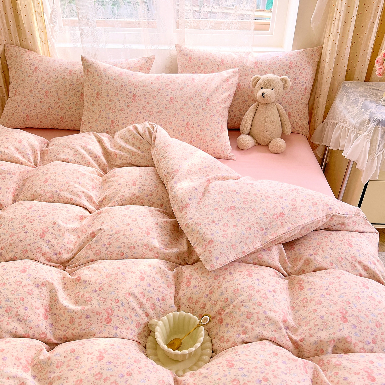 91家纺网 家纺一手货源 找家纺 DoDo 兜兜 2026新款全棉纯棉柔软双层纱套件系列（可定做尺寸） 木兮