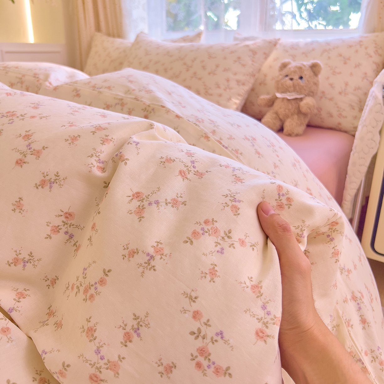 91家纺网 家纺一手货源 找家纺 DoDo 兜兜 2026新款全棉纯棉柔软双层纱单品被套系列（可定做尺寸） 美娜