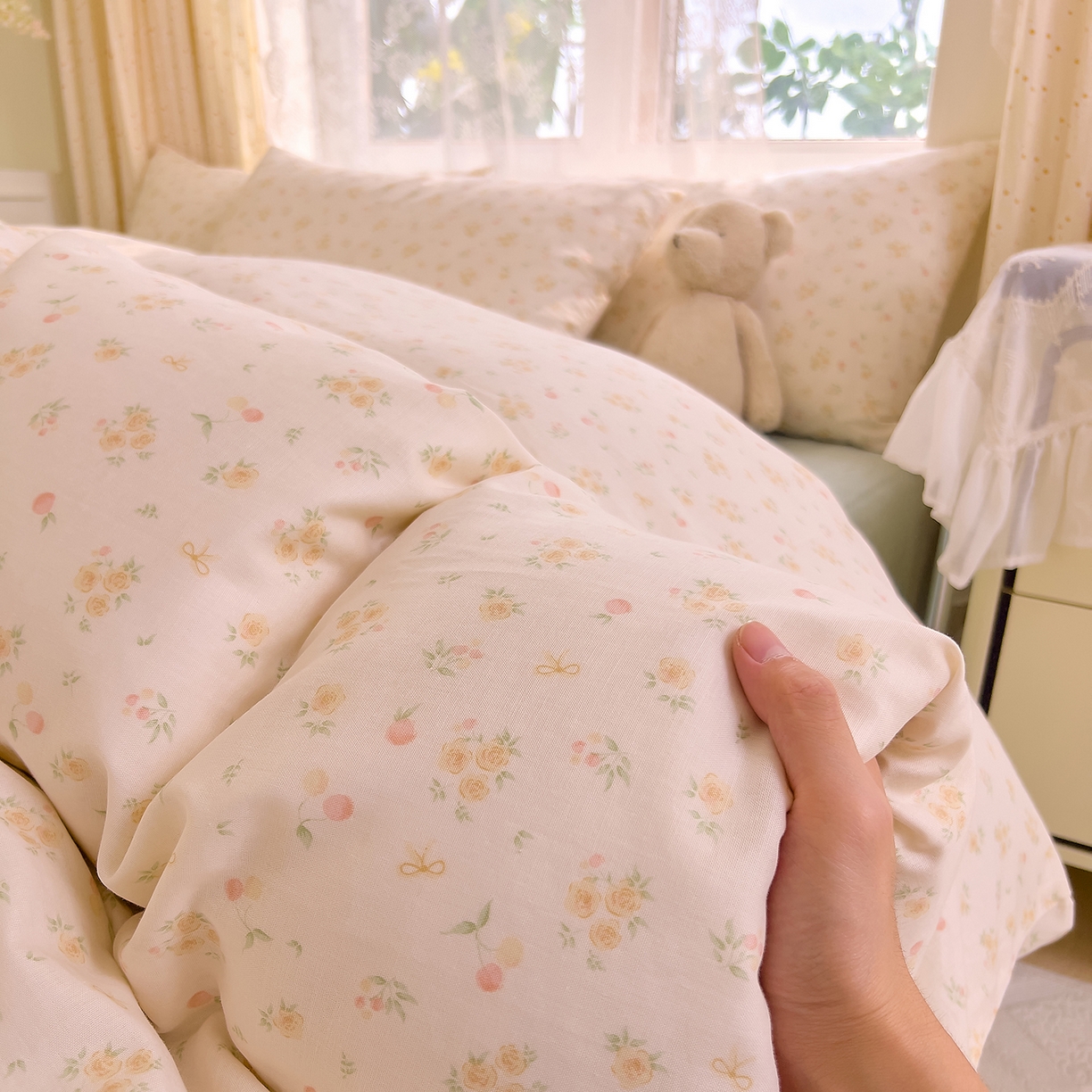 DoDo 兜兜 2026新款全棉纯棉柔软双层纱单品被套系列（可定做尺寸） 格桑花-黄