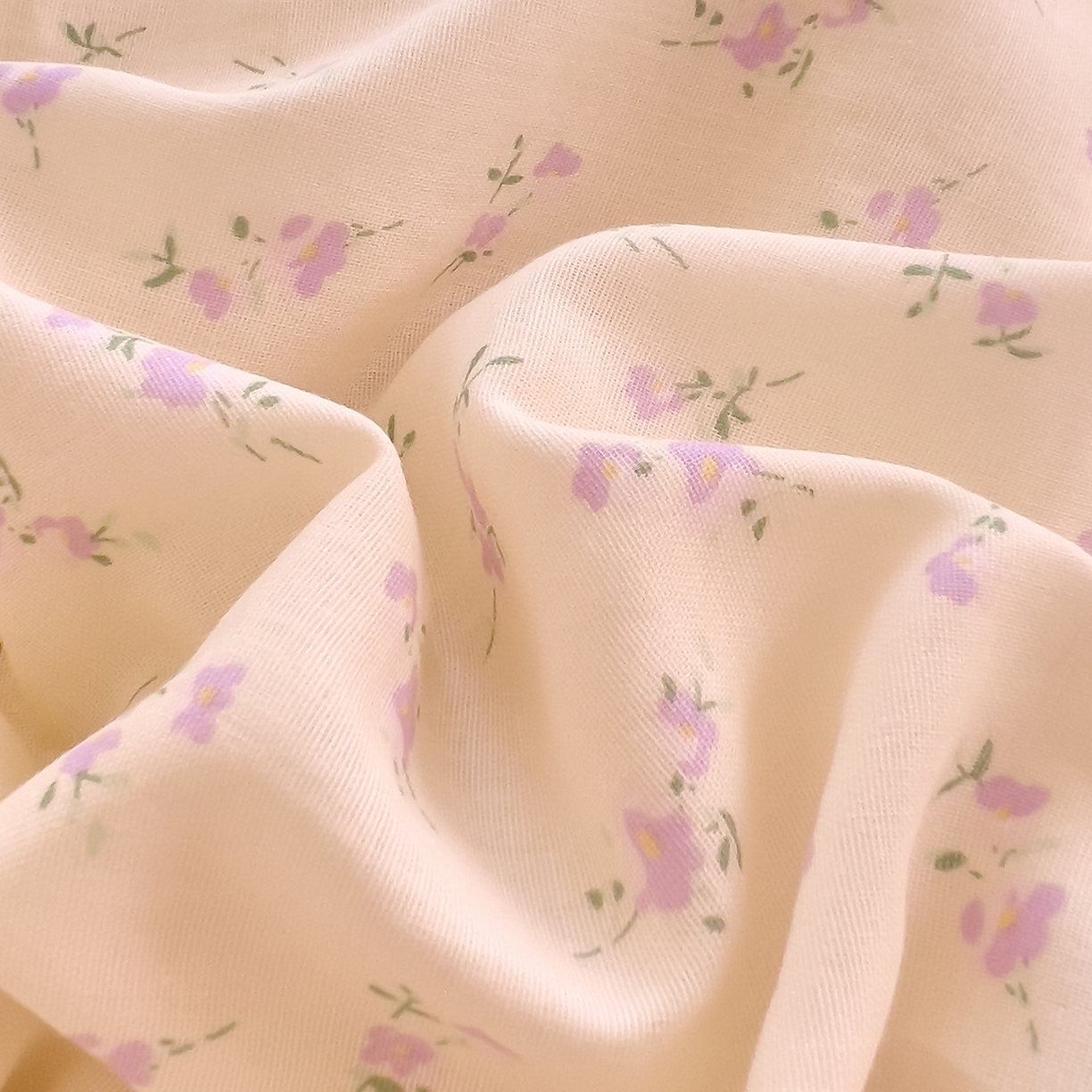 91家纺网 家纺一手货源 找家纺 DoDo 兜兜 2026新款全棉纯棉柔软双层纱单品被套系列（可定做尺寸） 含笑-紫