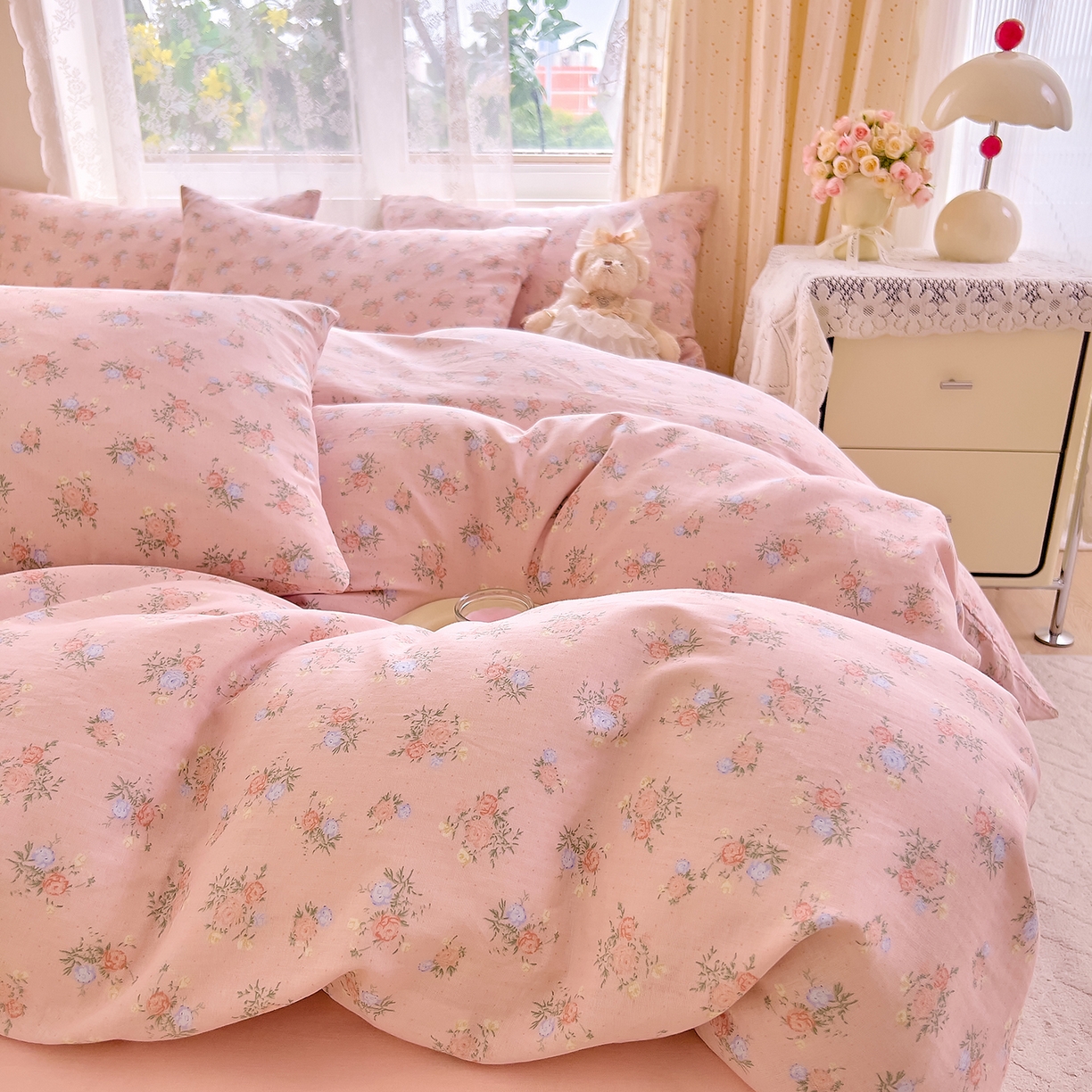 91家纺网 家纺一手货源 找家纺 DoDo 兜兜 2026新款全棉纯棉柔软双层纱单品被套系列（可定做尺寸） 浅茉