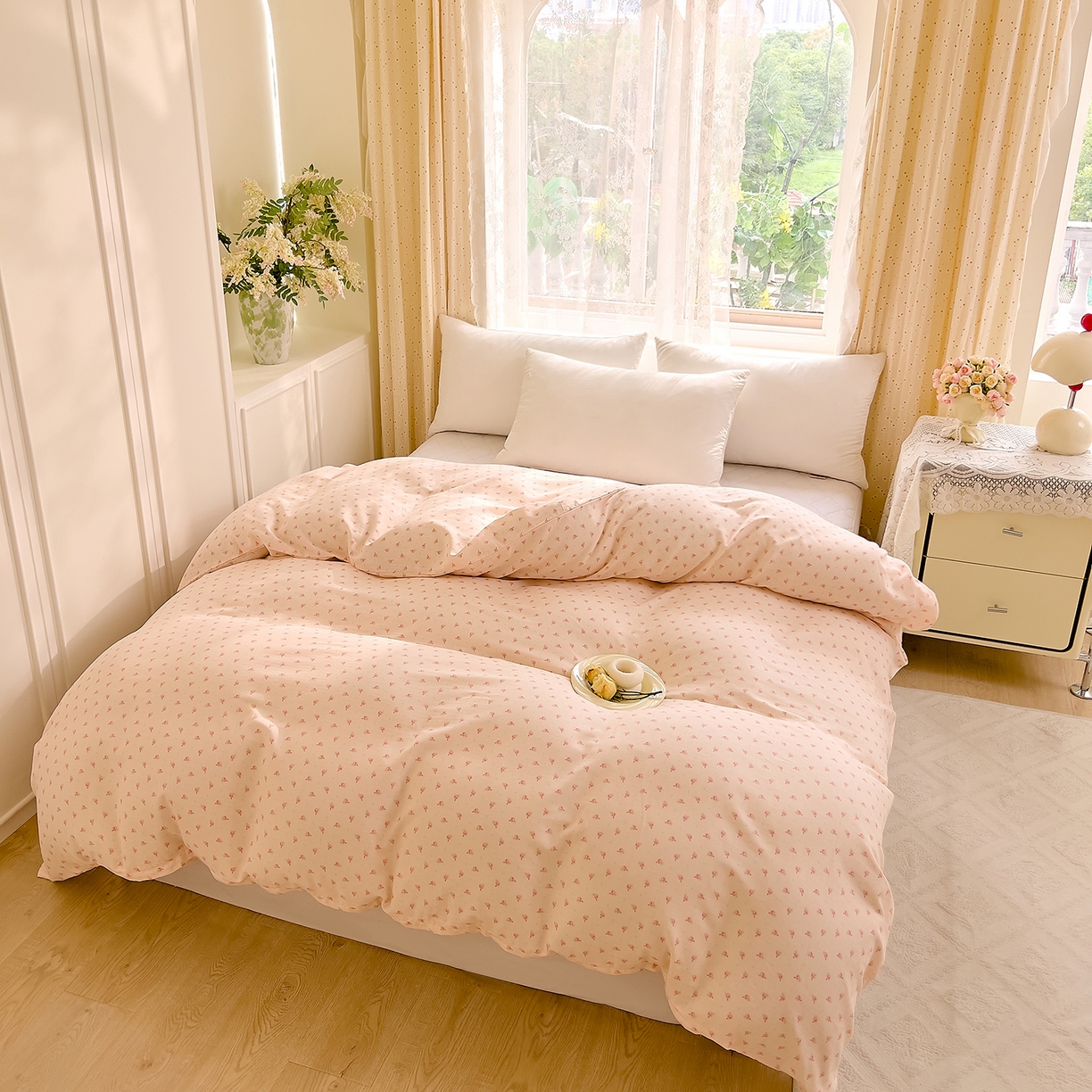 91家纺网 家纺一手货源 找家纺 DoDo 兜兜 2026新款全棉纯棉柔软双层纱单品被套系列（可定做尺寸） 安妮