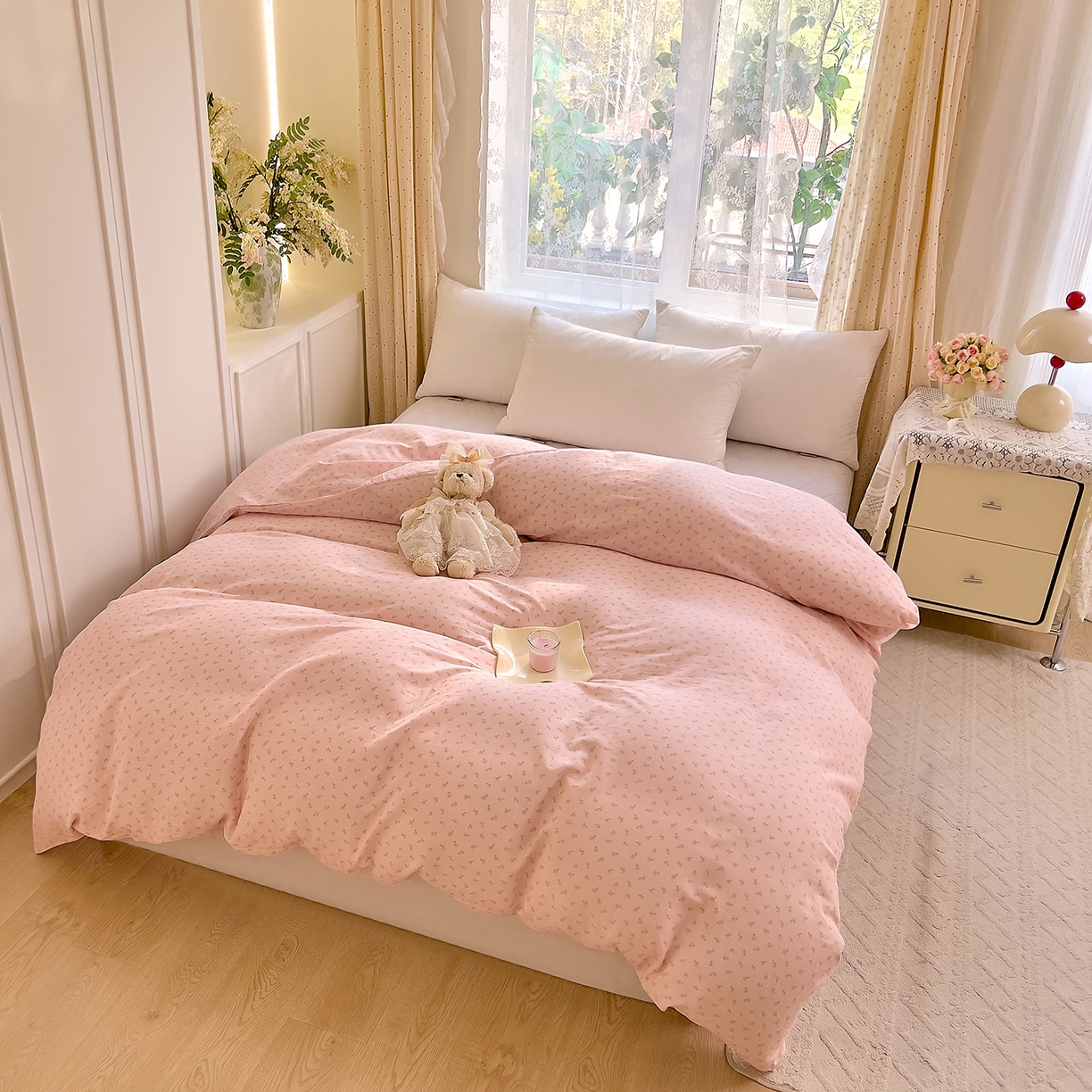 91家纺网 家纺一手货源 找家纺 DoDo 兜兜 2026新款全棉纯棉柔软双层纱单品被套系列（可定做尺寸） 甜梦