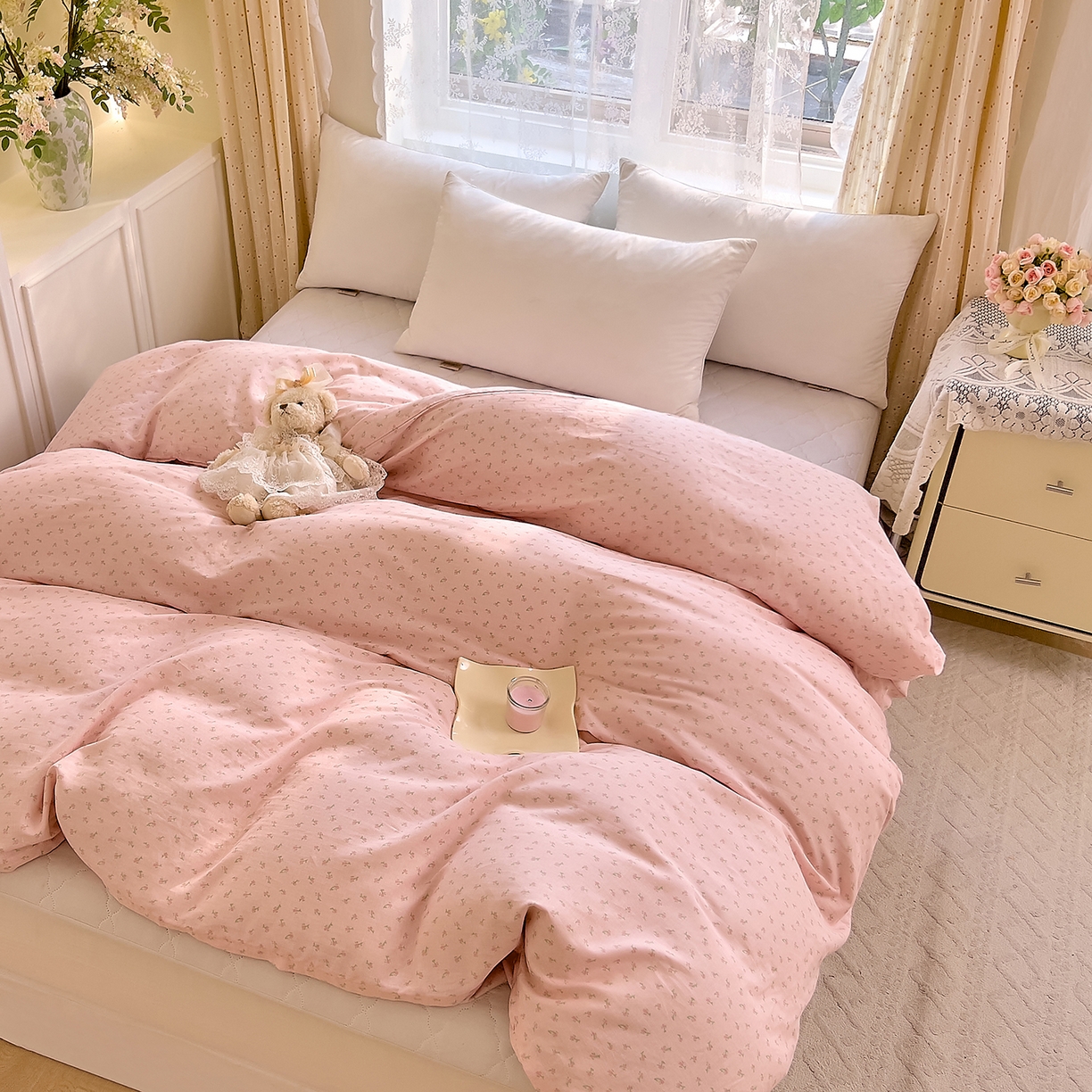 91家纺网 家纺一手货源 找家纺 DoDo 兜兜 2026新款全棉纯棉柔软双层纱单品被套系列（可定做尺寸） 甜梦