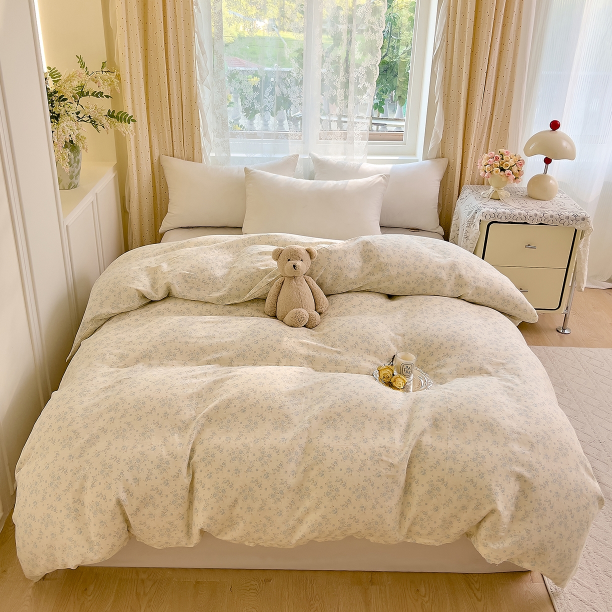 91家纺网 家纺一手货源 找家纺 DoDo 兜兜 2026新款全棉纯棉柔软双层纱单品被套系列（可定做尺寸） 爱洛伊