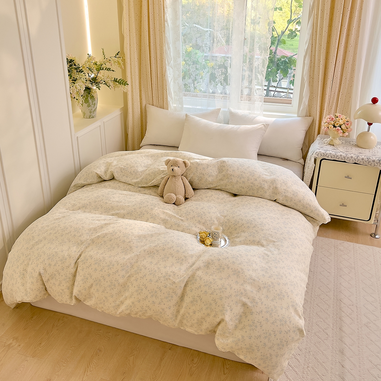 91家纺网 家纺一手货源 找家纺 DoDo 兜兜 2026新款全棉纯棉柔软双层纱单品被套系列（可定做尺寸） 爱洛伊