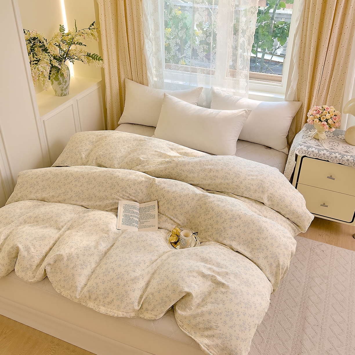 91家纺网 家纺一手货源 找家纺 DoDo 兜兜 2026新款全棉纯棉柔软双层纱单品被套系列（可定做尺寸） 爱洛伊