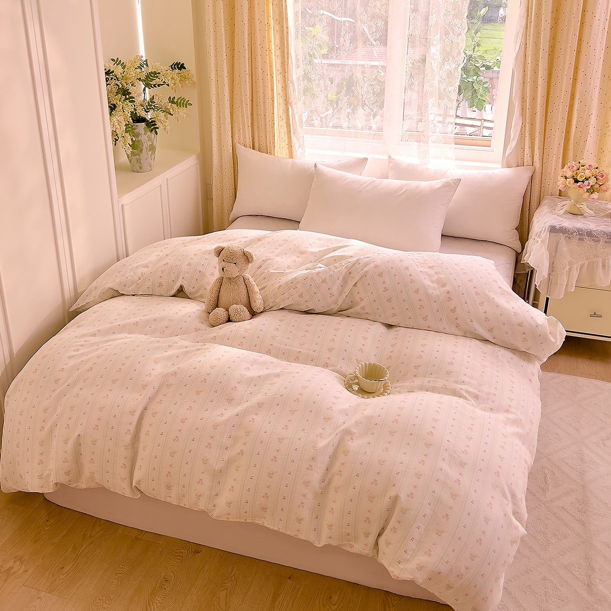 91家纺网 家纺一手货源 找家纺 DoDo 兜兜 2026新款全棉纯棉柔软双层纱单品被套系列（可定做尺寸） 软芙