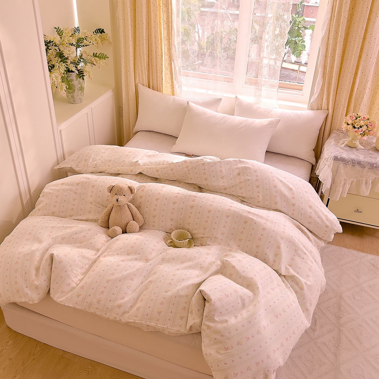 91家纺网 家纺一手货源 找家纺 DoDo 兜兜 2026新款全棉纯棉柔软双层纱单品被套系列（可定做尺寸） 软芙