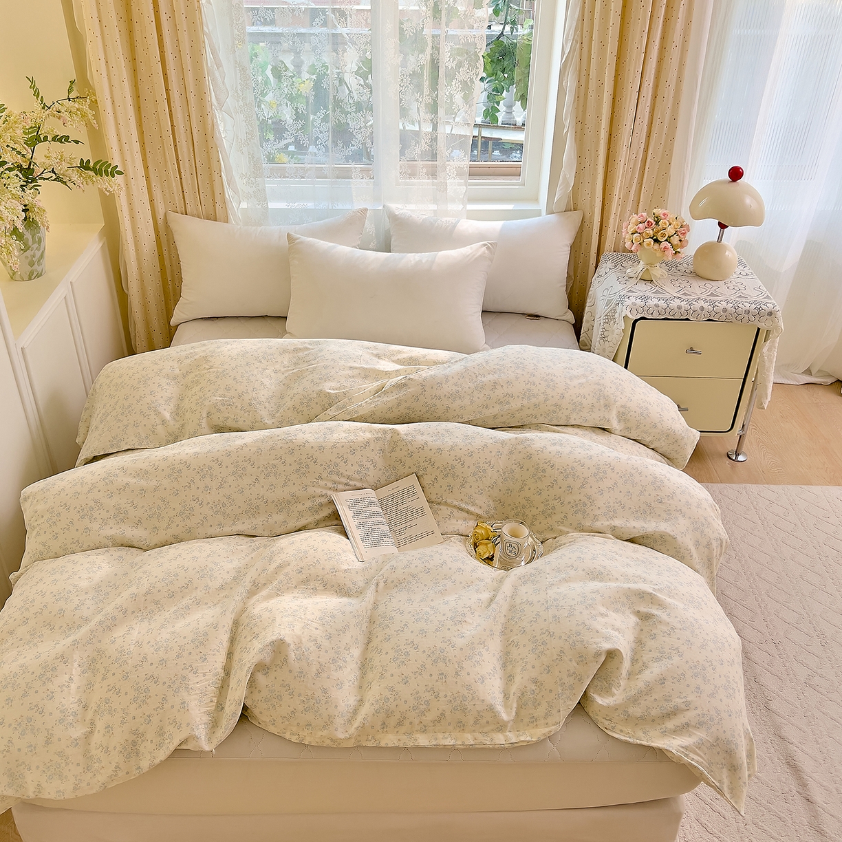 91家纺网 家纺一手货源 找家纺 DoDo 兜兜 2026新款全棉纯棉柔软双层纱单品被套系列（可定做尺寸） 爱洛伊