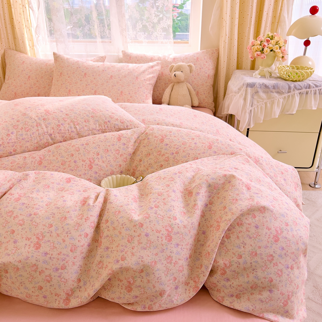 91家纺网 家纺一手货源 找家纺 DoDo 兜兜 2026新款全棉纯棉柔软双层纱单品被套系列（可定做尺寸） 木兮