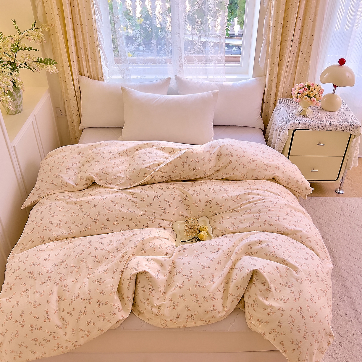 91家纺网 家纺一手货源 找家纺 DoDo 兜兜 2026新款全棉纯棉柔软双层纱单品被套系列（可定做尺寸） 美娜