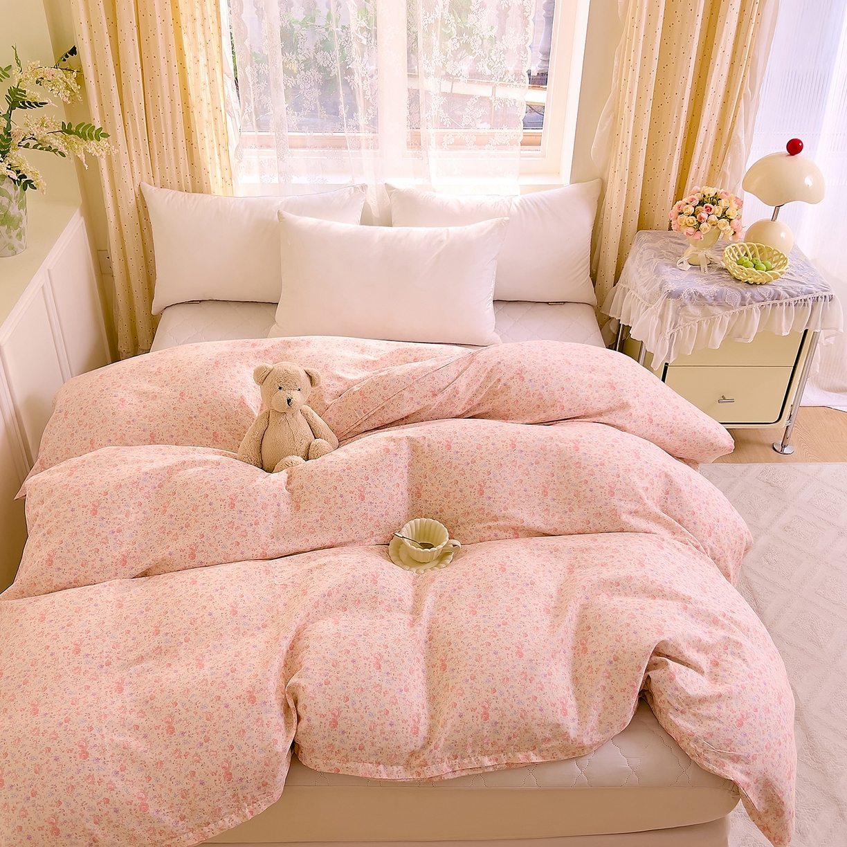 91家纺网 家纺一手货源 找家纺 DoDo 兜兜 2026新款全棉纯棉柔软双层纱单品被套系列（可定做尺寸） 木兮