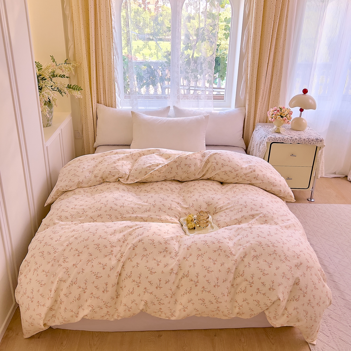 91家纺网 家纺一手货源 找家纺 DoDo 兜兜 2026新款全棉纯棉柔软双层纱单品被套系列（可定做尺寸） 美娜