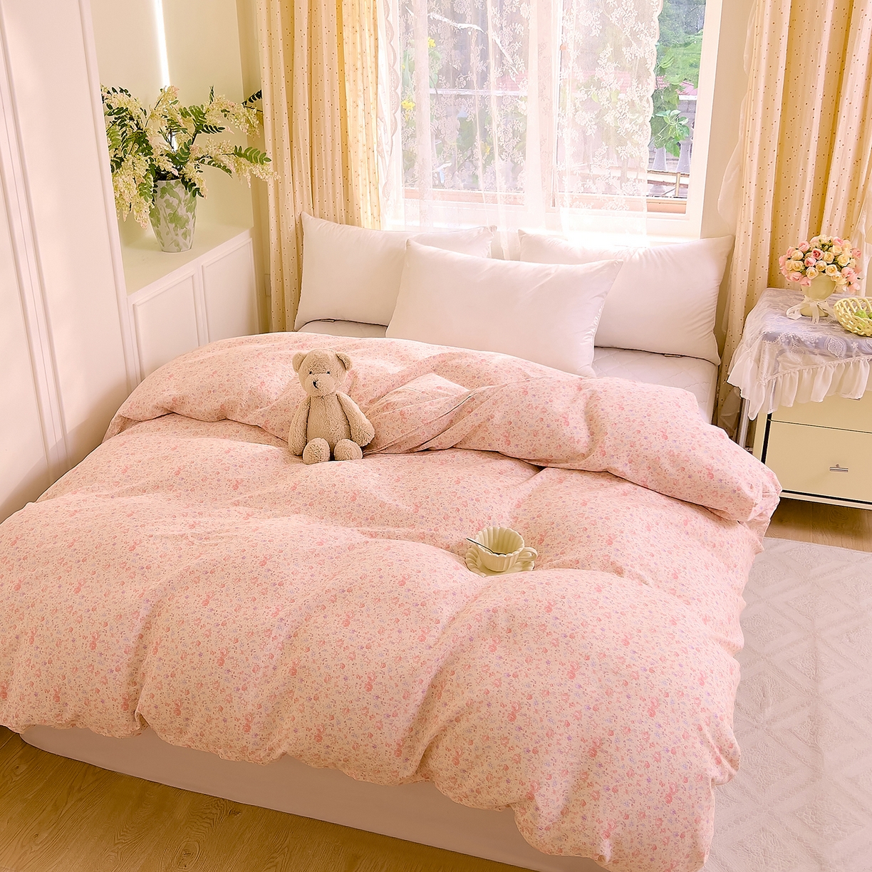 91家纺网 家纺一手货源 找家纺 DoDo 兜兜 2026新款全棉纯棉柔软双层纱单品被套系列（可定做尺寸） 木兮