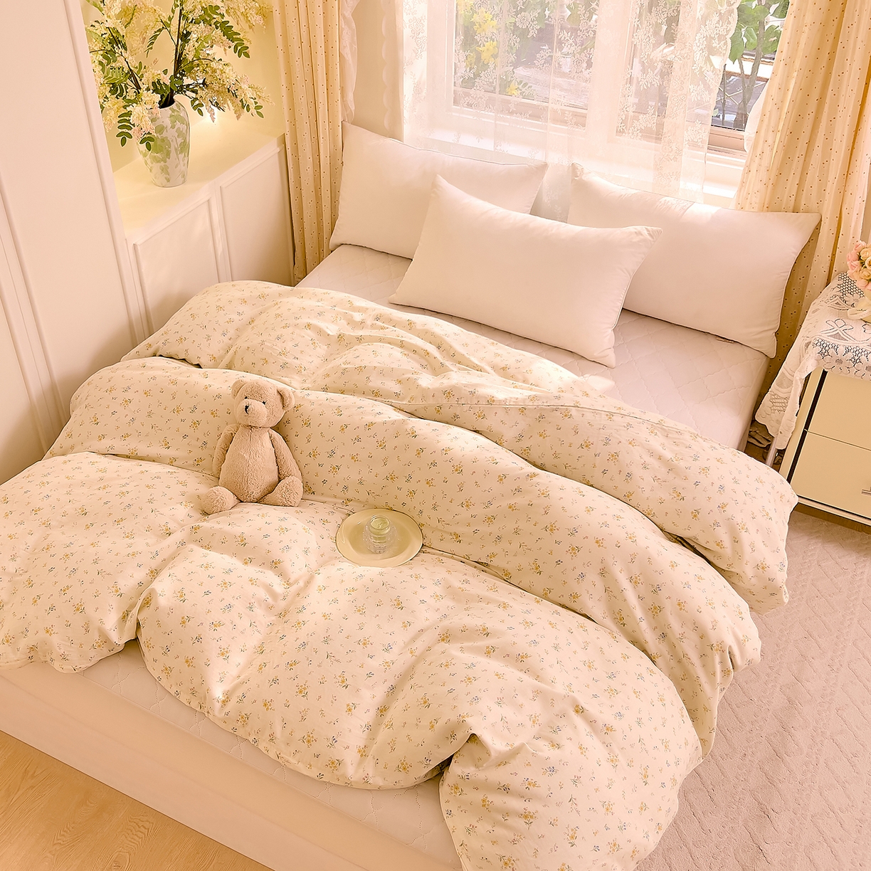 91家纺网 家纺一手货源 找家纺 DoDo 兜兜 2026新款全棉纯棉柔软双层纱单品被套系列（可定做尺寸） 伊卡