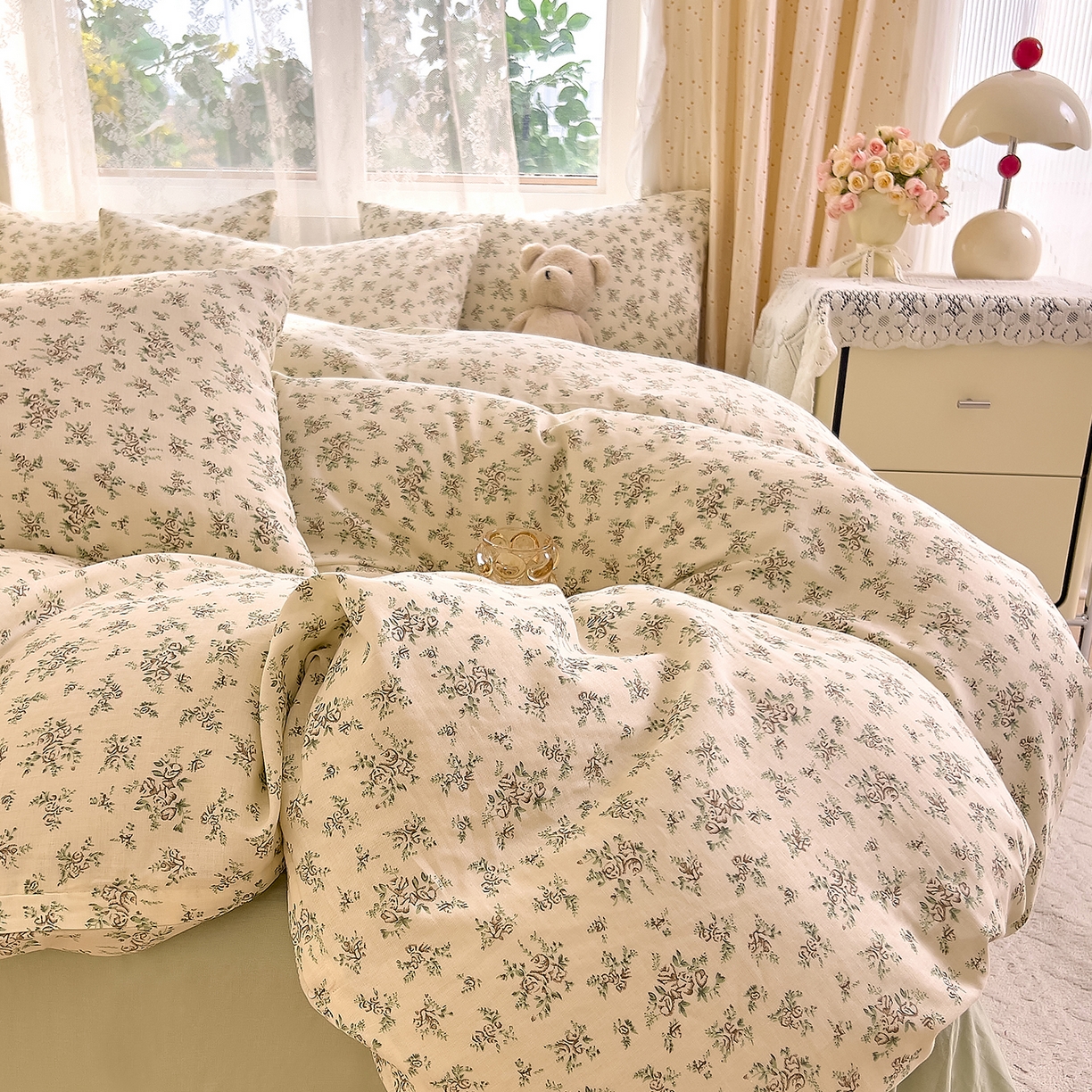 91家纺网 家纺一手货源 找家纺 DoDo 兜兜 2026新款全棉纯棉柔软双层纱单品被套系列（可定做尺寸） 香草