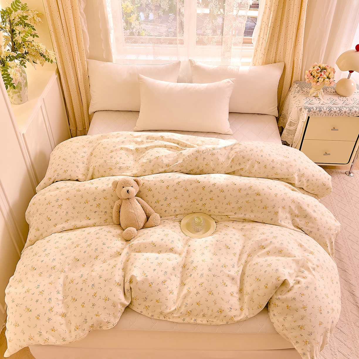 91家纺网 家纺一手货源 找家纺 DoDo 兜兜 2026新款全棉纯棉柔软双层纱单品被套系列（可定做尺寸） 伊卡