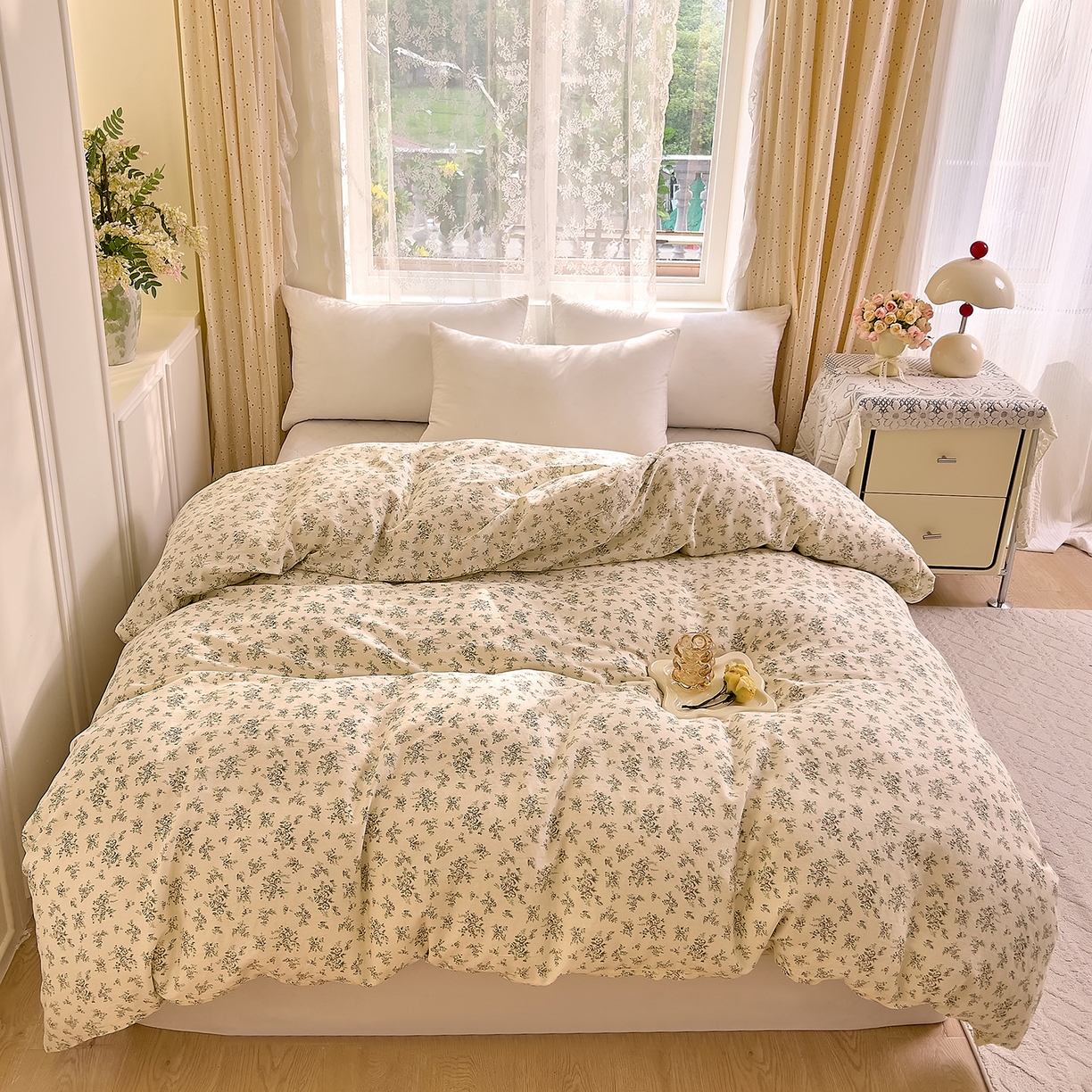 91家纺网 家纺一手货源 找家纺 DoDo 兜兜 2026新款全棉纯棉柔软双层纱单品被套系列（可定做尺寸） 香草