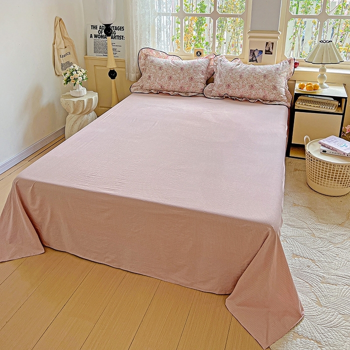 91家纺网 家纺一手货源 找家纺 （总）富米莱（原臻工厂） 2025新款云感赫本风亲肤棉夏被夏凉被空调被四件套