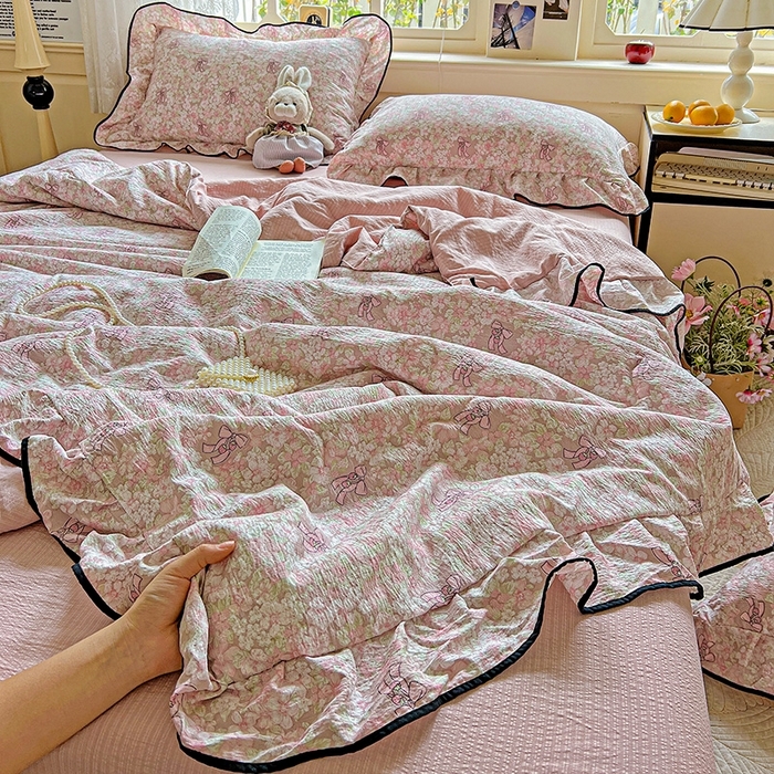 （总）富米莱（原臻工厂） 2025新款云感赫本风亲肤棉夏被夏凉被空调被四件套